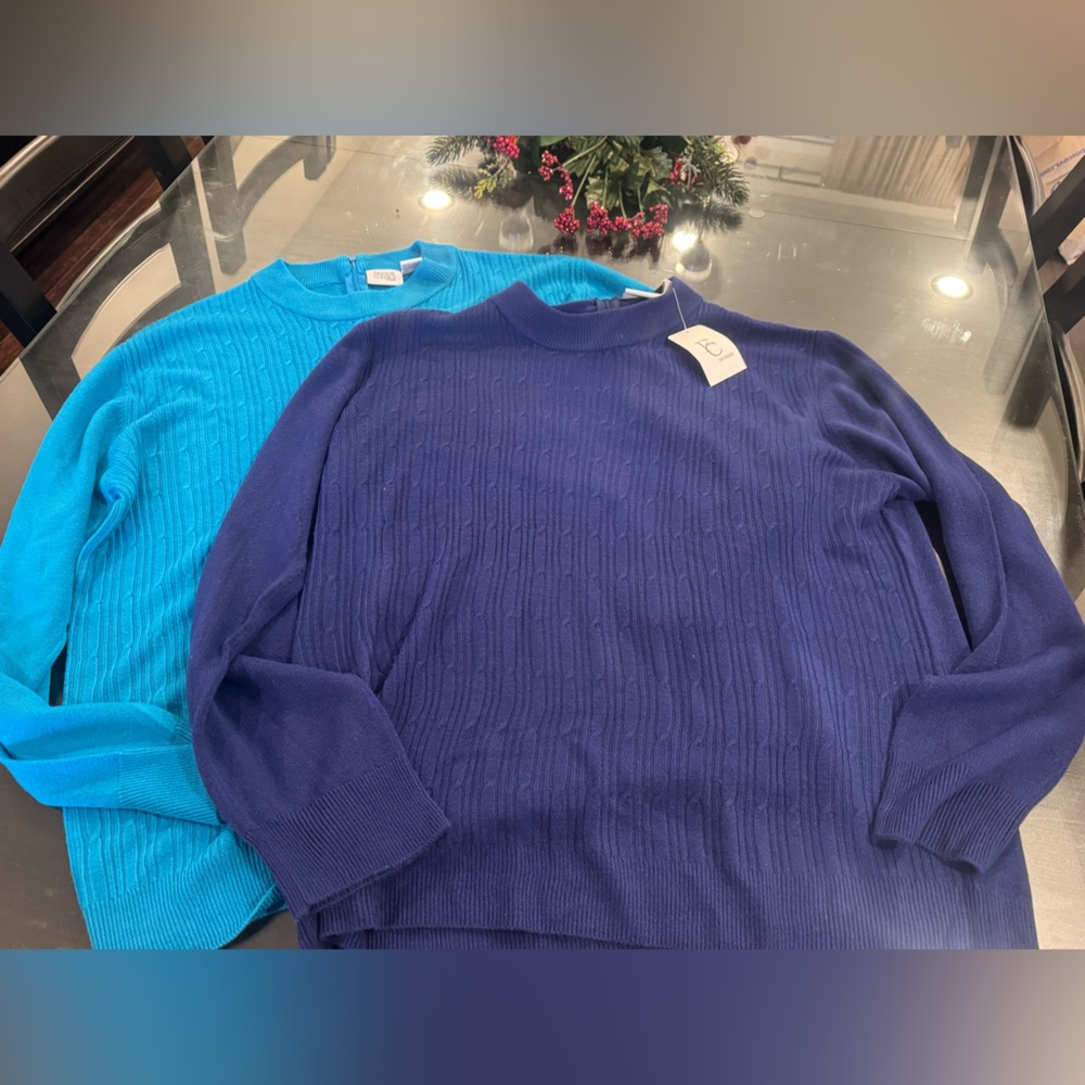 Blue and Purple Women's Sweater Set